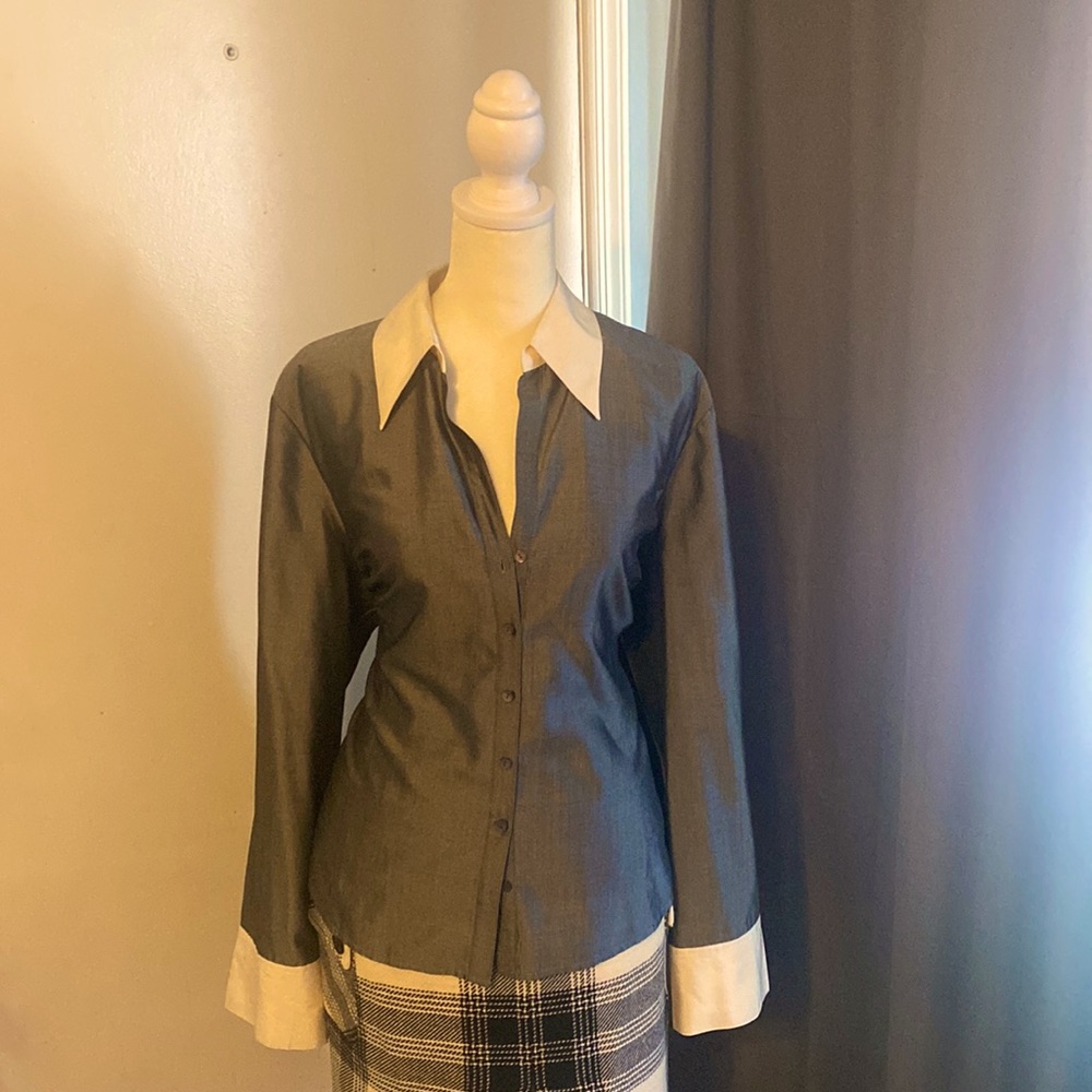 Silk Button Down Long Sleeve Shirt